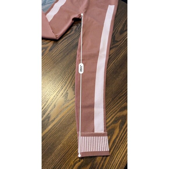 Fabletics Leggings Women’s Medium High Waisted Seamless Colorblock Pink Ribbed - Picture 10 of 16